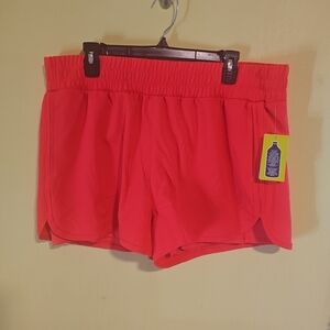 NWT Vively Women's Size XL Athletic Hot Pink Shorts Built In Underwear Boxers